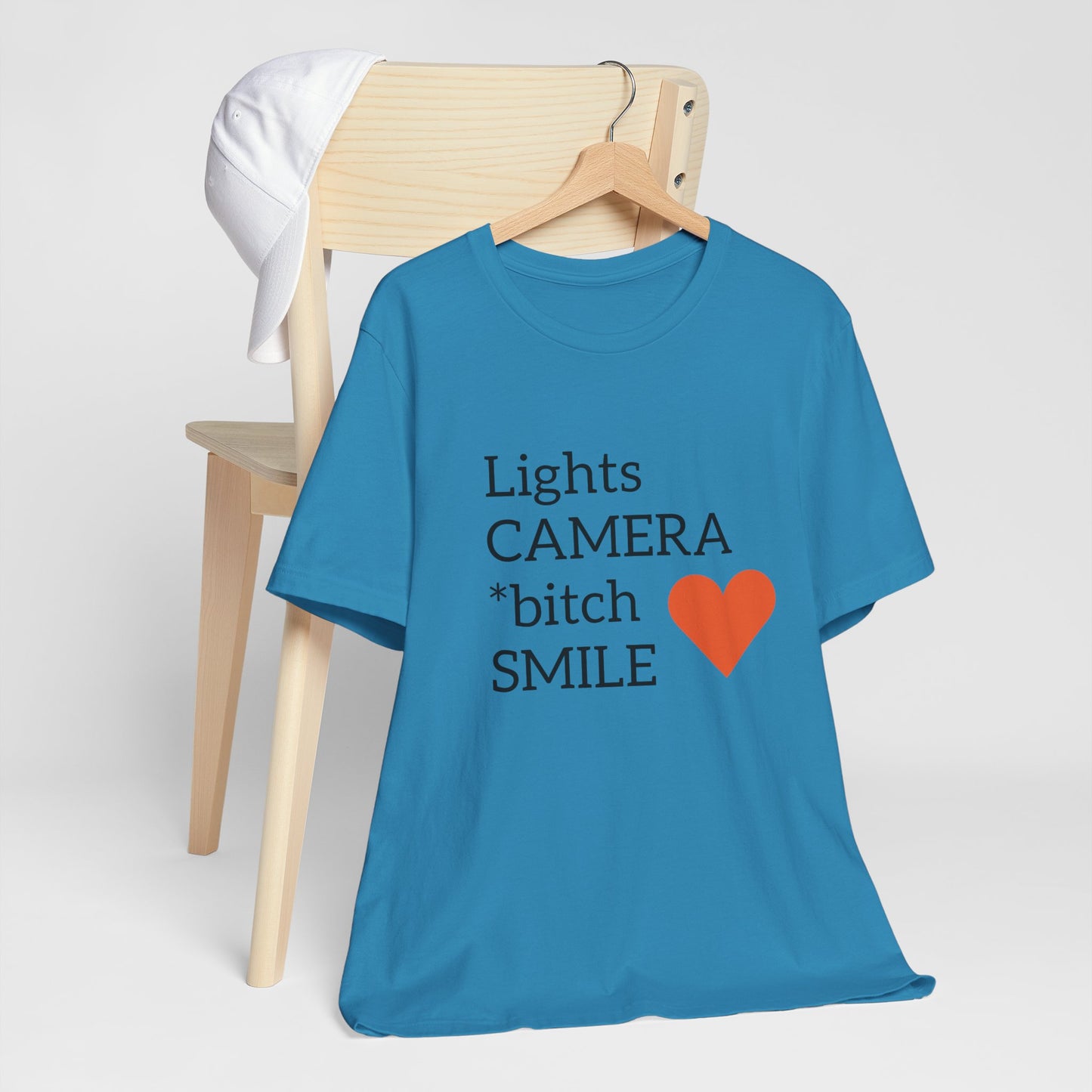 Lights Camera Bitch Smile All Sizes All Colors Unisex Jersey Short Sleeve Tee