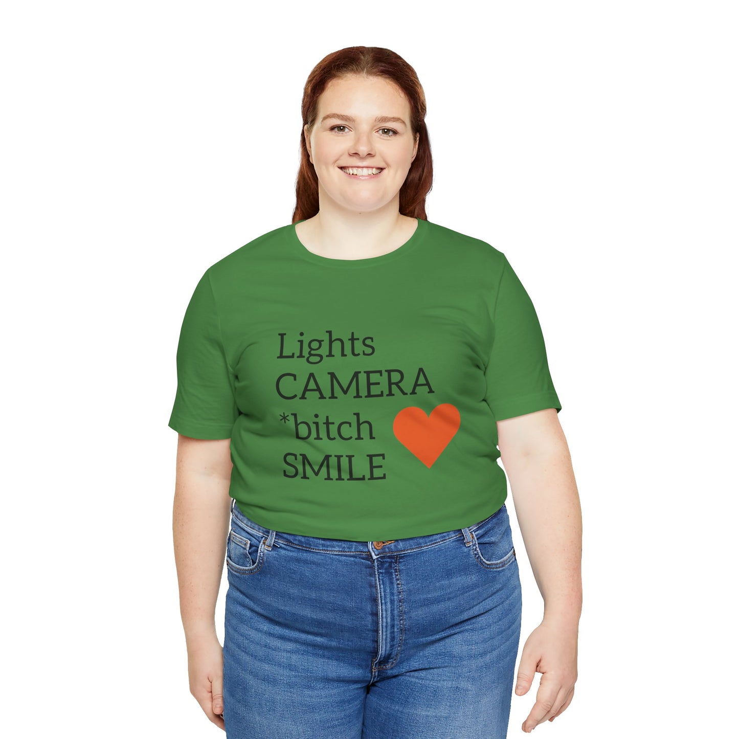 Lights Camera Bitch Smile All Sizes All Colors Unisex Jersey Short Sleeve Tee