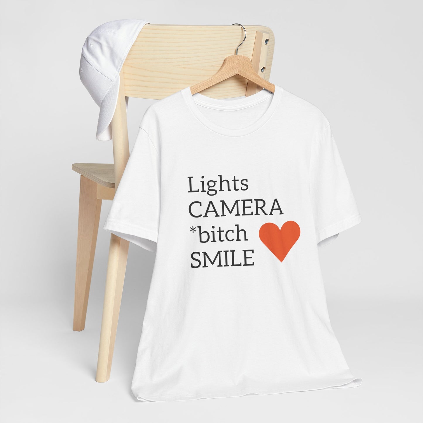 Lights Camera Bitch Smile All Sizes All Colors Unisex Jersey Short Sleeve Tee