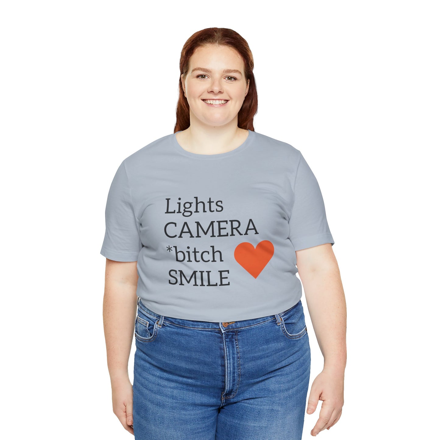 Lights Camera Bitch Smile All Sizes All Colors Unisex Jersey Short Sleeve Tee