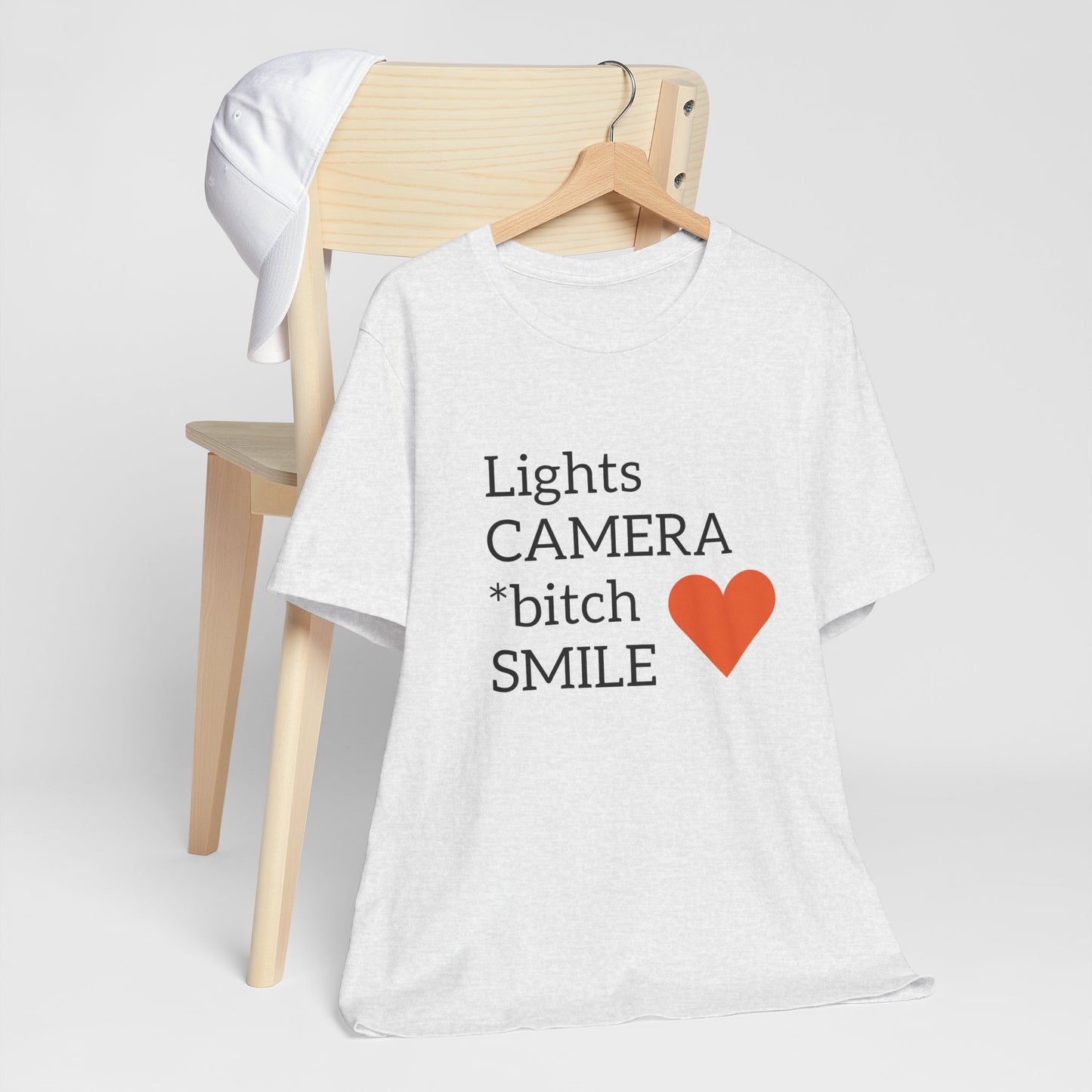 Lights Camera Bitch Smile All Sizes All Colors Unisex Jersey Short Sleeve Tee