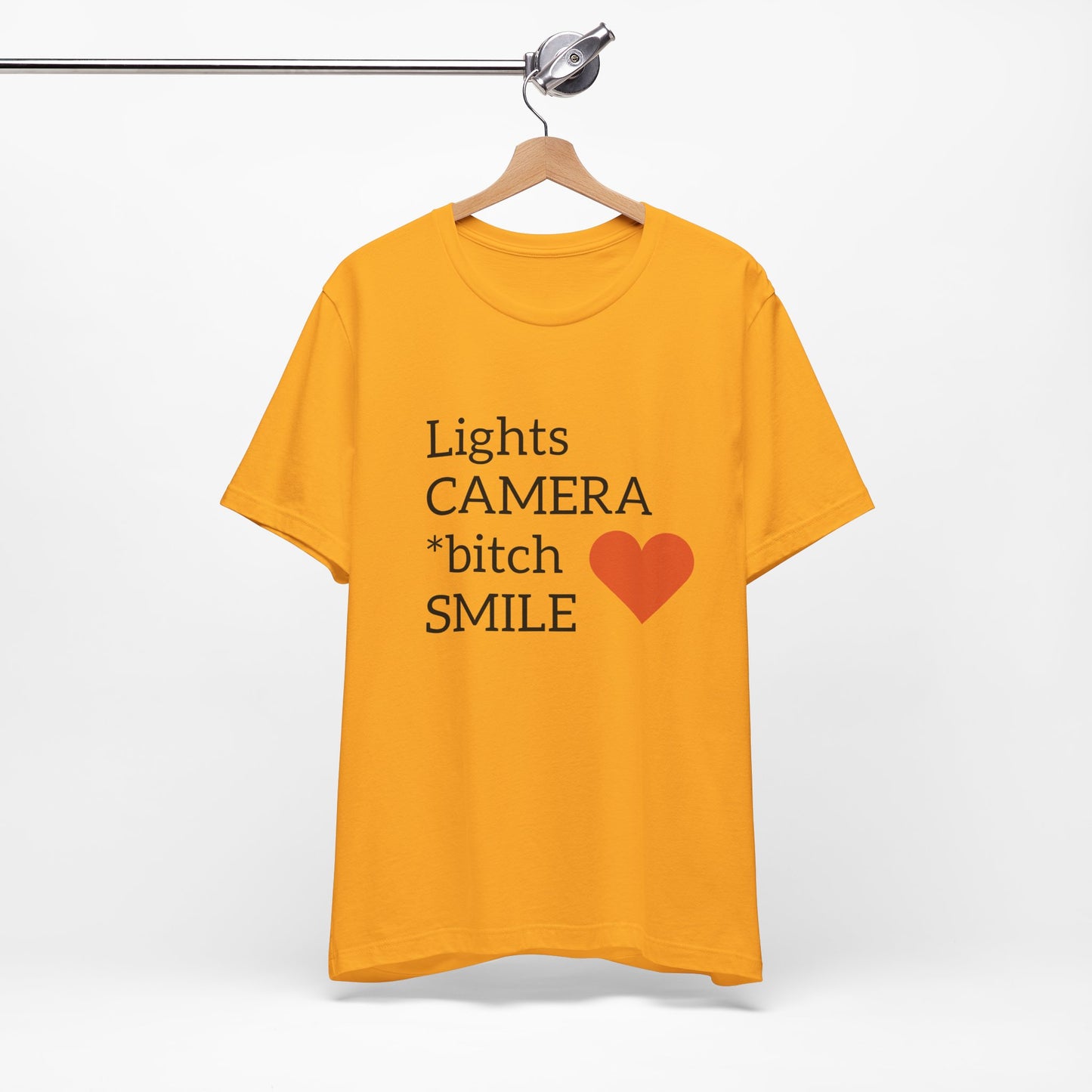 Lights Camera Bitch Smile All Sizes All Colors Unisex Jersey Short Sleeve Tee