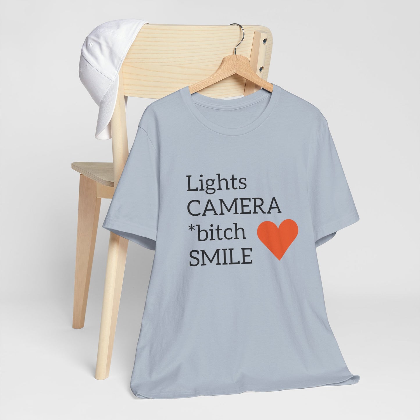 Lights Camera Bitch Smile All Sizes All Colors Unisex Jersey Short Sleeve Tee