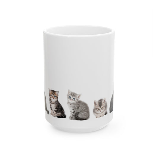 Happy Mug Kitten Design Purfect for any gift! Ceramic Mug, (11oz, 15oz)