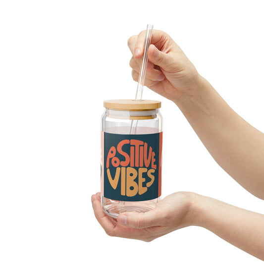 Kindness, Positive Mine, Vibe and Life - Sipper Glass, 16oz