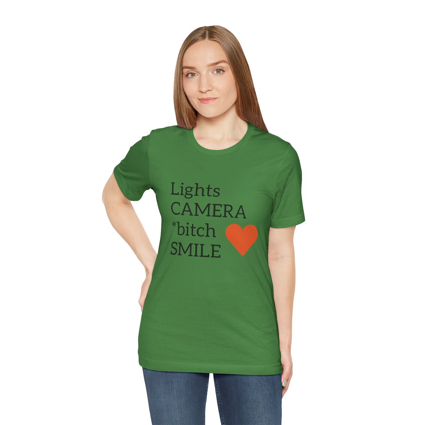 Lights Camera Bitch Smile All Sizes All Colors Unisex Jersey Short Sleeve Tee