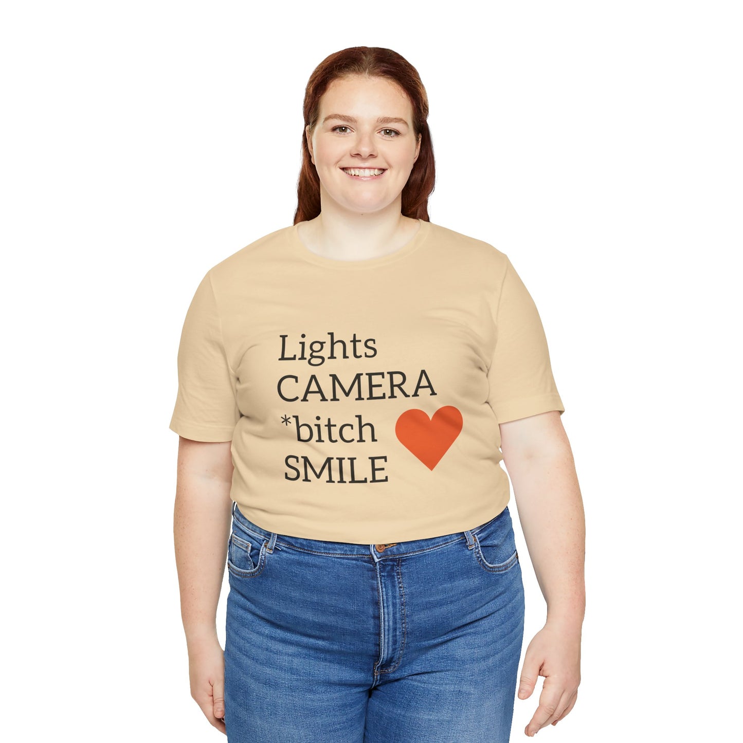 Lights Camera Bitch Smile All Sizes All Colors Unisex Jersey Short Sleeve Tee