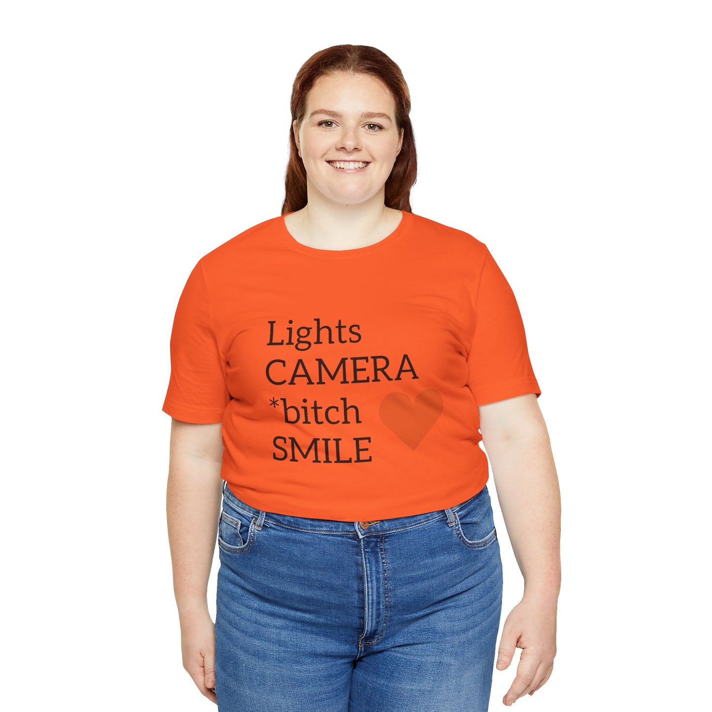 Lights Camera Bitch Smile All Sizes All Colors Unisex Jersey Short Sleeve Tee