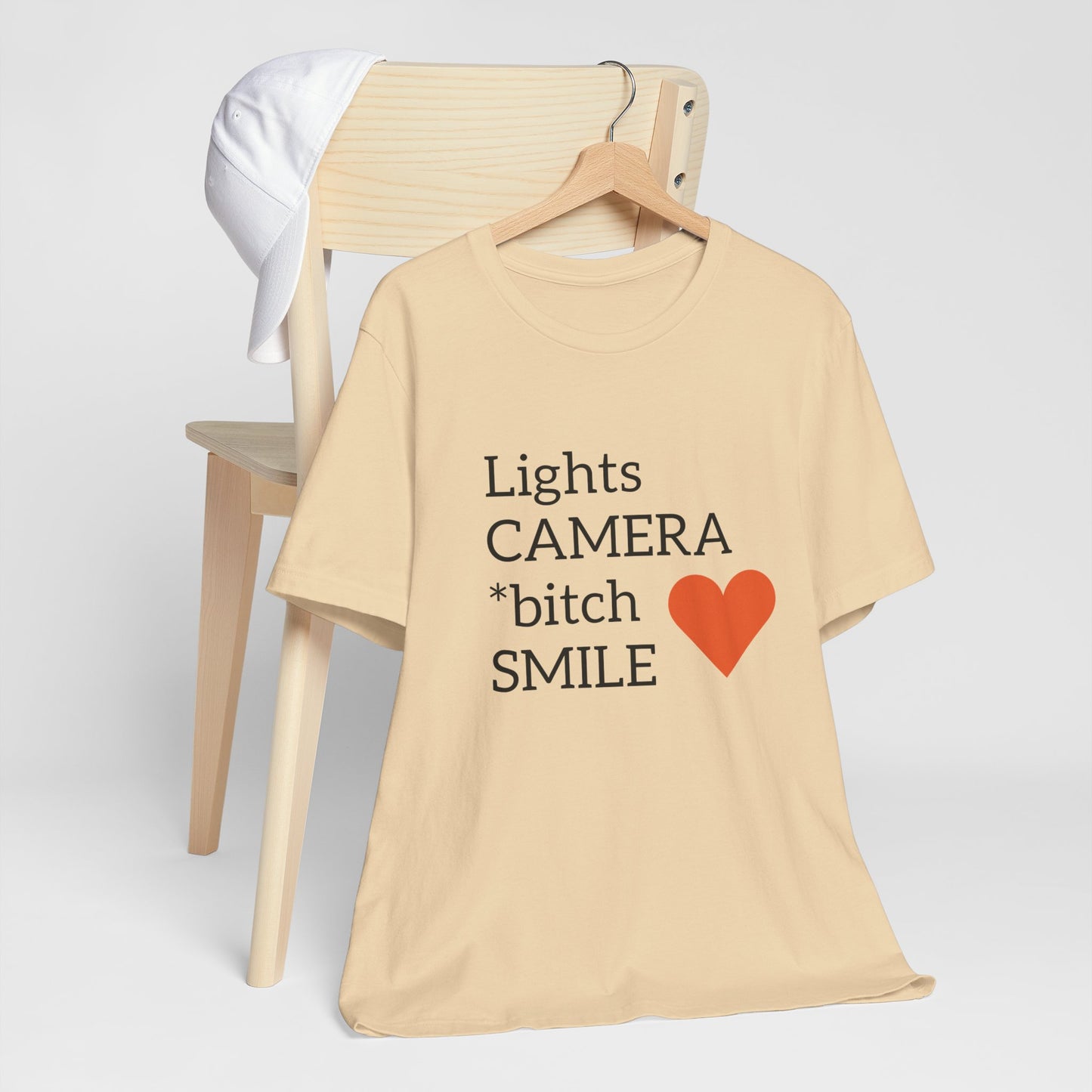 Lights Camera Bitch Smile All Sizes All Colors Unisex Jersey Short Sleeve Tee