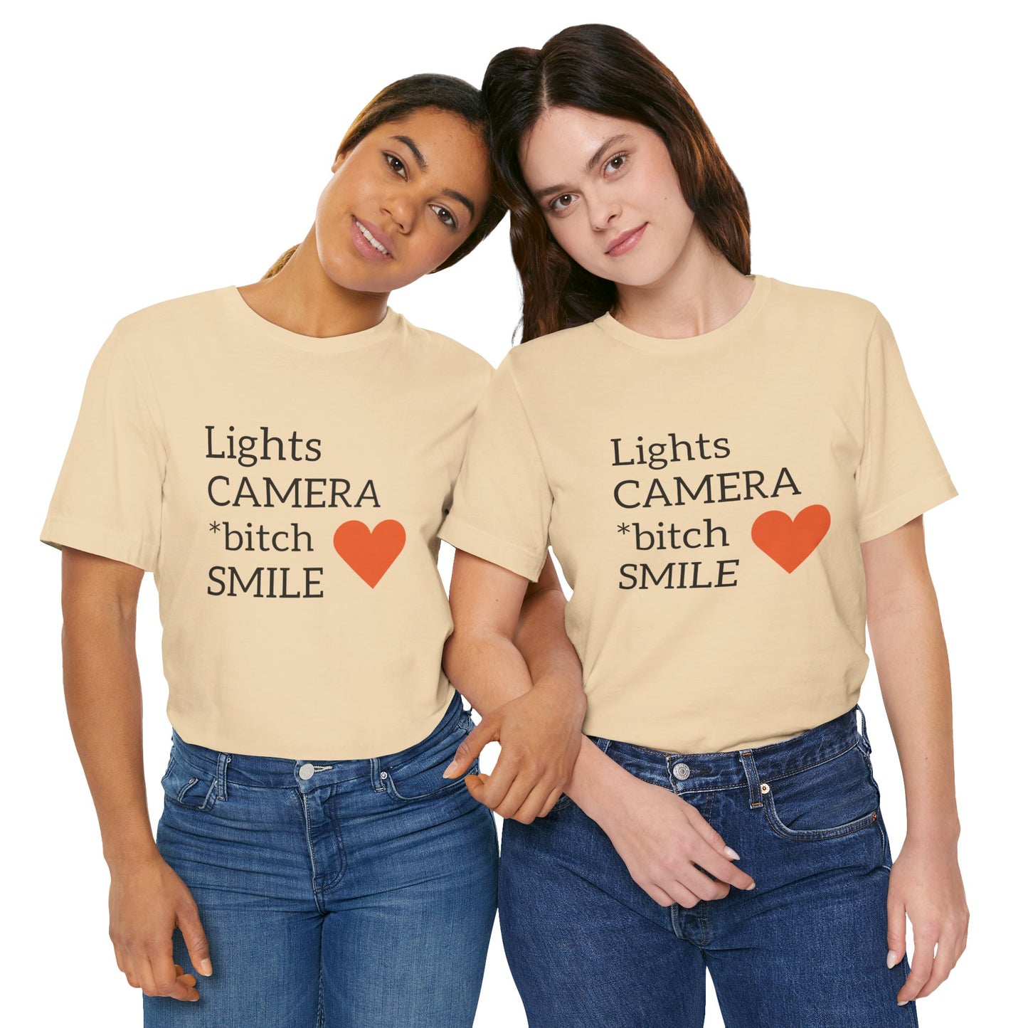 Lights Camera Bitch Smile All Sizes All Colors Unisex Jersey Short Sleeve Tee