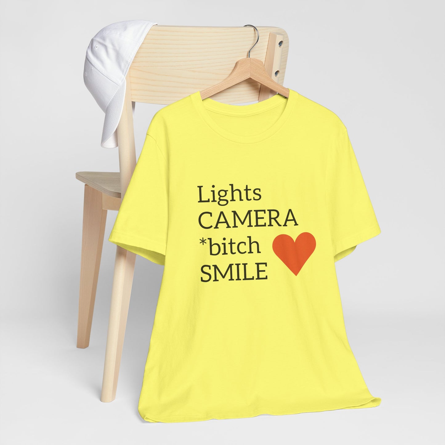 Lights Camera Bitch Smile All Sizes All Colors Unisex Jersey Short Sleeve Tee