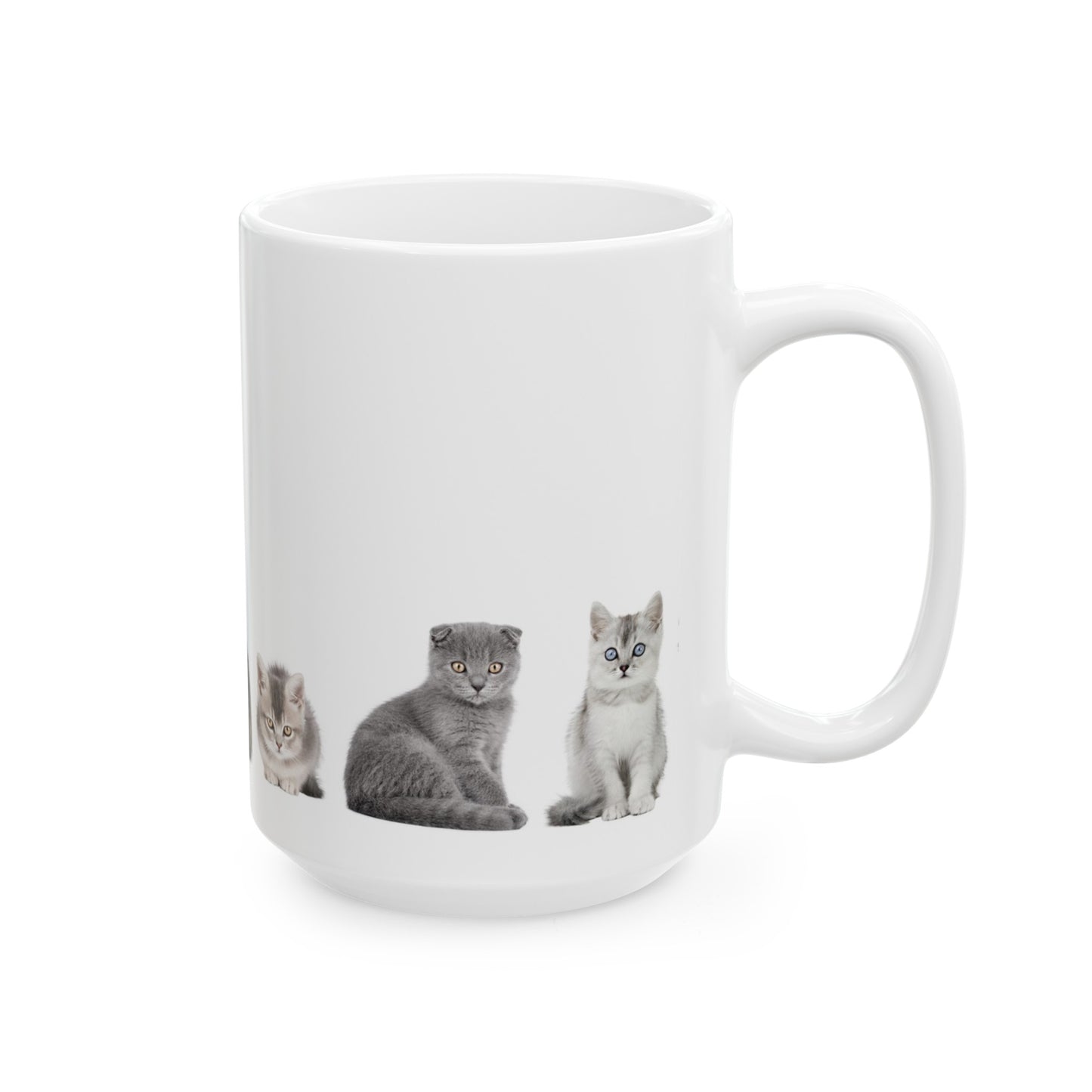 Happy Mug Kitten Design Purfect for any gift! Ceramic Mug, (11oz, 15oz)