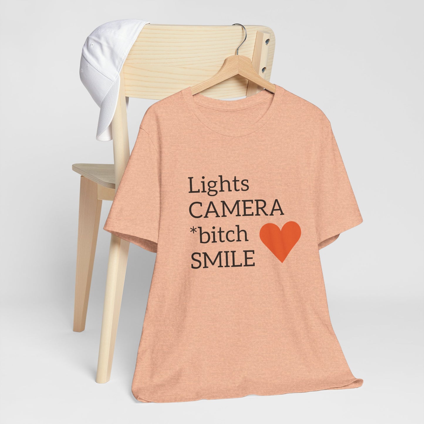 Lights Camera Bitch Smile All Sizes All Colors Unisex Jersey Short Sleeve Tee