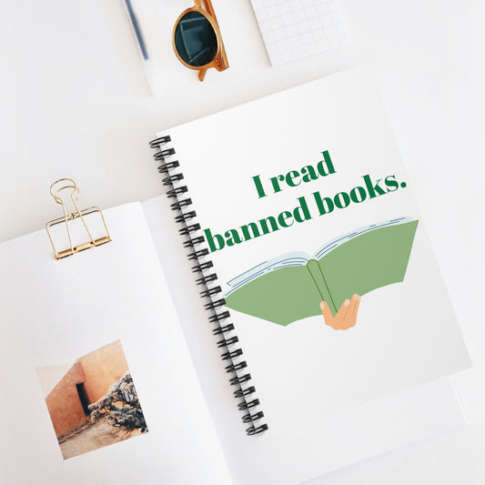 I read banned books in the cutest Spiral Notebook - Ruled Line