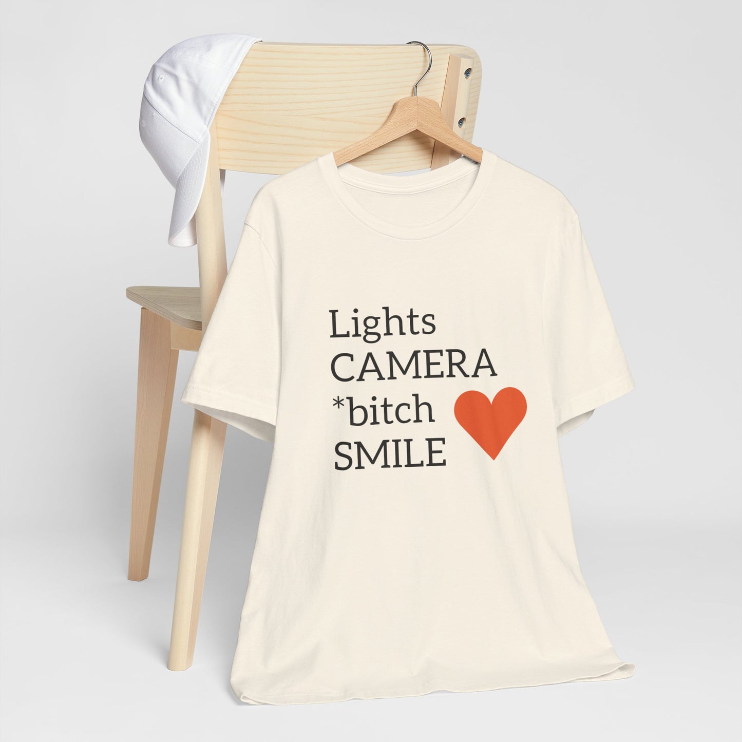 Lights Camera Bitch Smile All Sizes All Colors Unisex Jersey Short Sleeve Tee