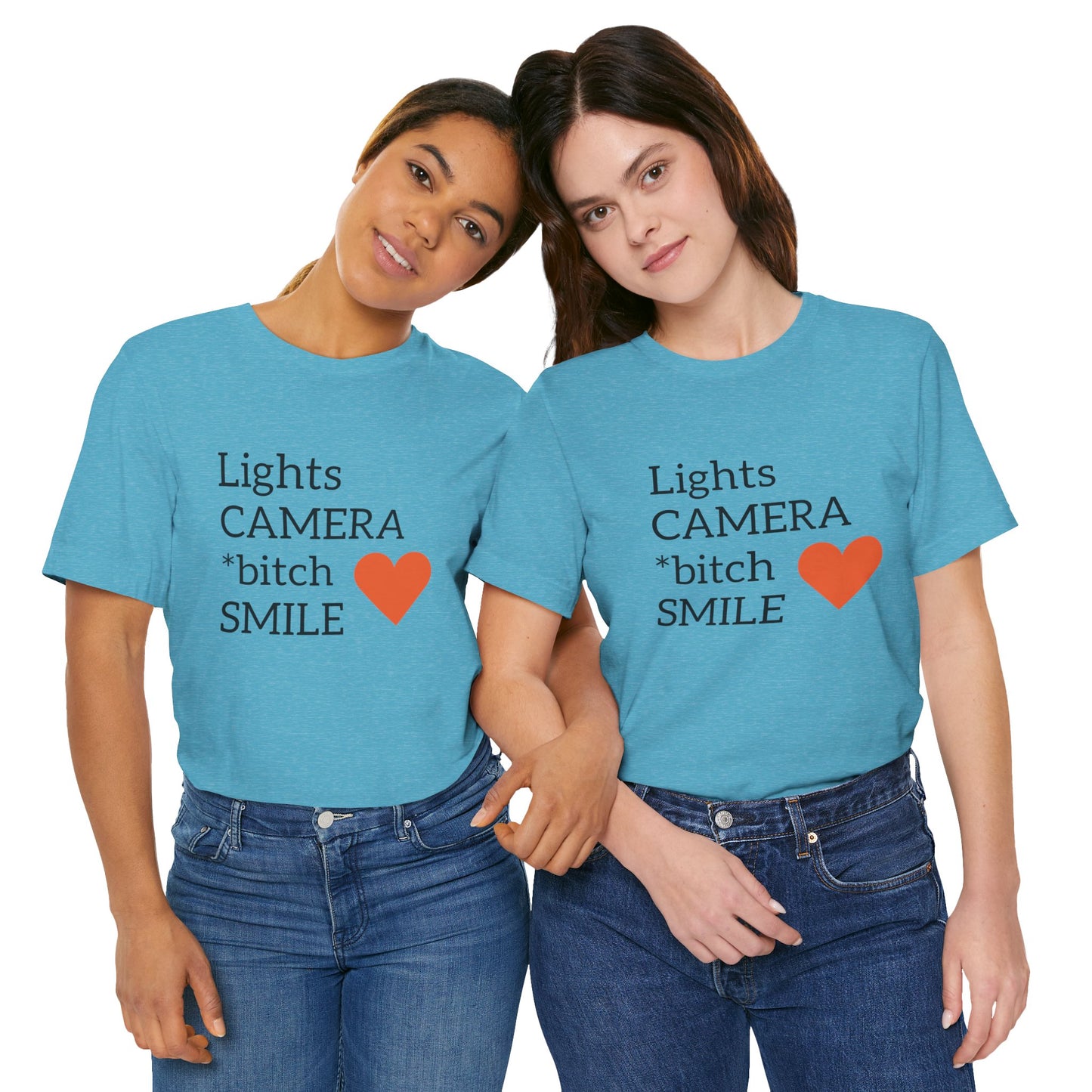 Lights Camera Bitch Smile All Sizes All Colors Unisex Jersey Short Sleeve Tee