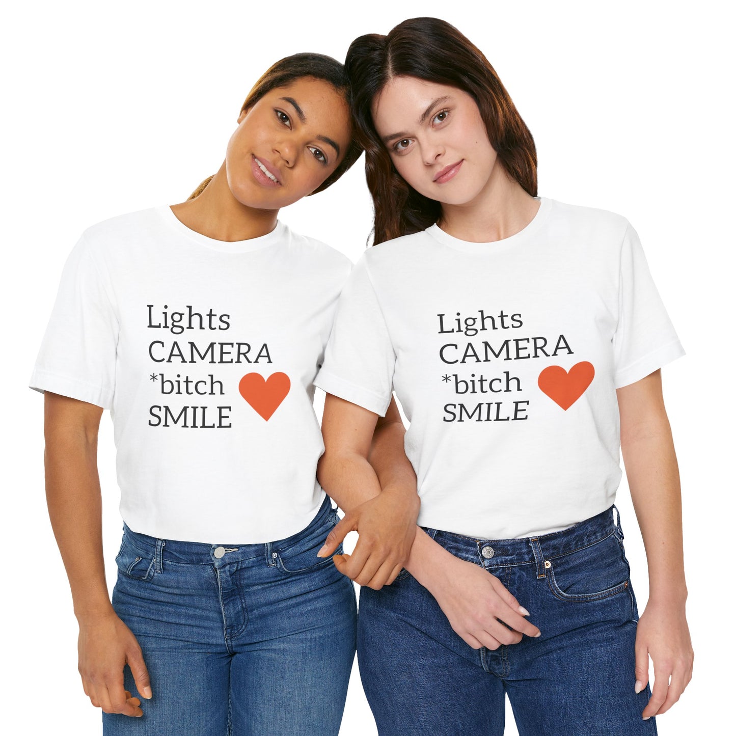 Lights Camera Bitch Smile All Sizes All Colors Unisex Jersey Short Sleeve Tee