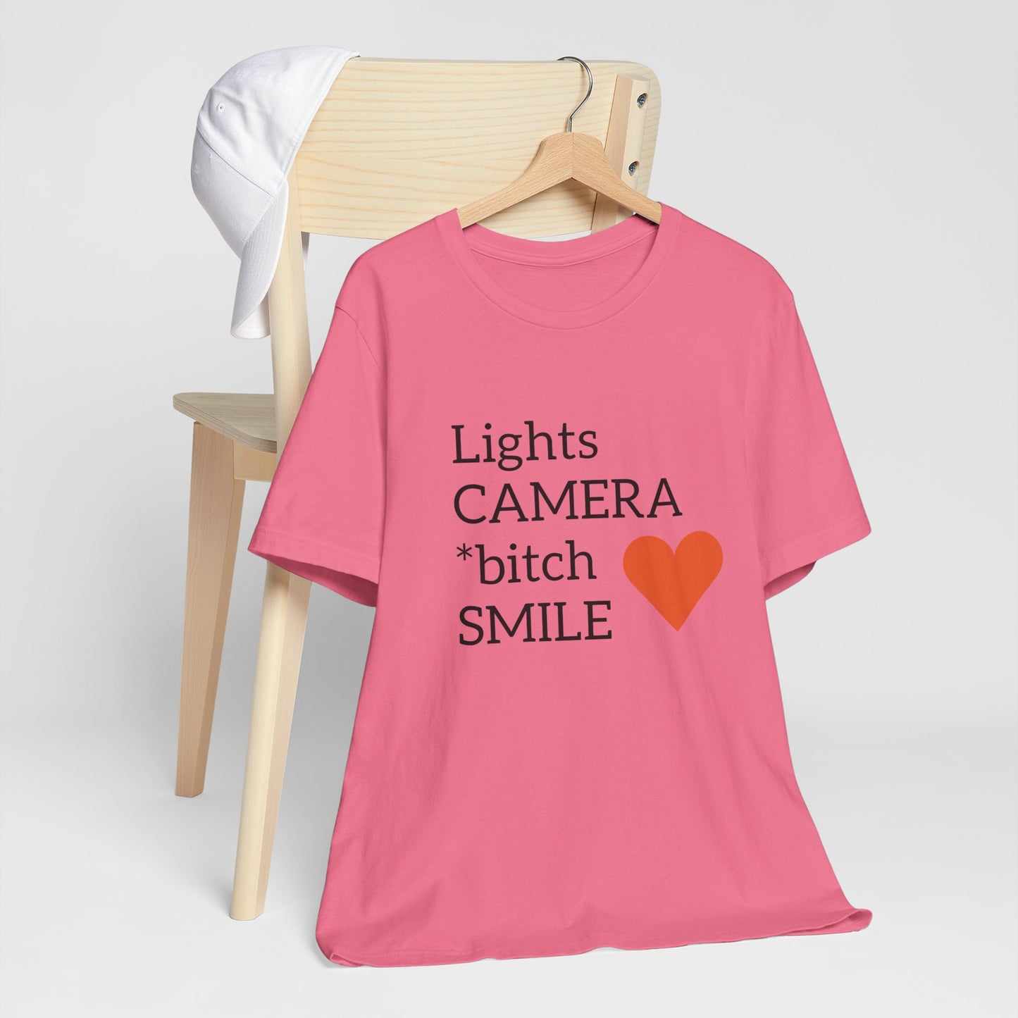 Lights Camera Bitch Smile All Sizes All Colors Unisex Jersey Short Sleeve Tee