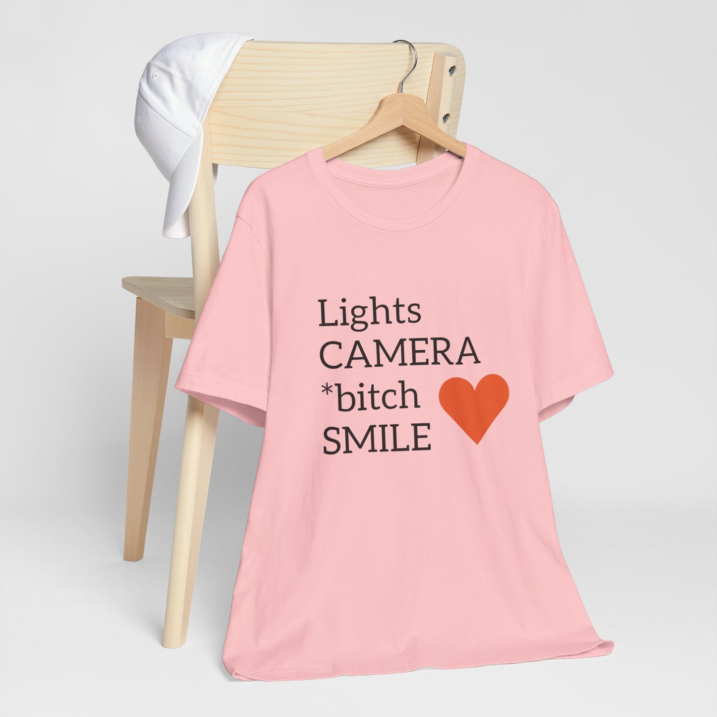 Lights Camera Bitch Smile All Sizes All Colors Unisex Jersey Short Sleeve Tee