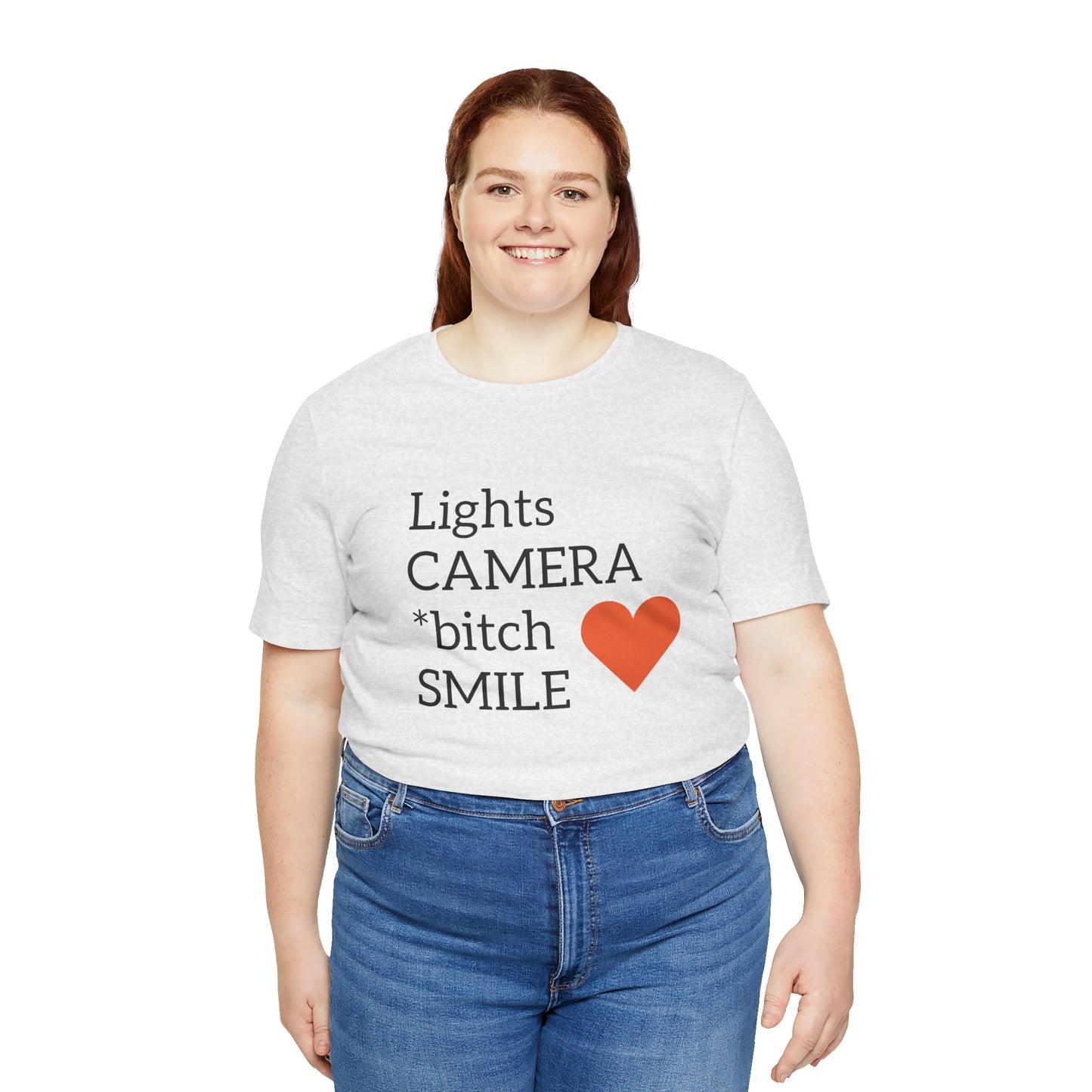 Lights Camera Bitch Smile All Sizes All Colors Unisex Jersey Short Sleeve Tee