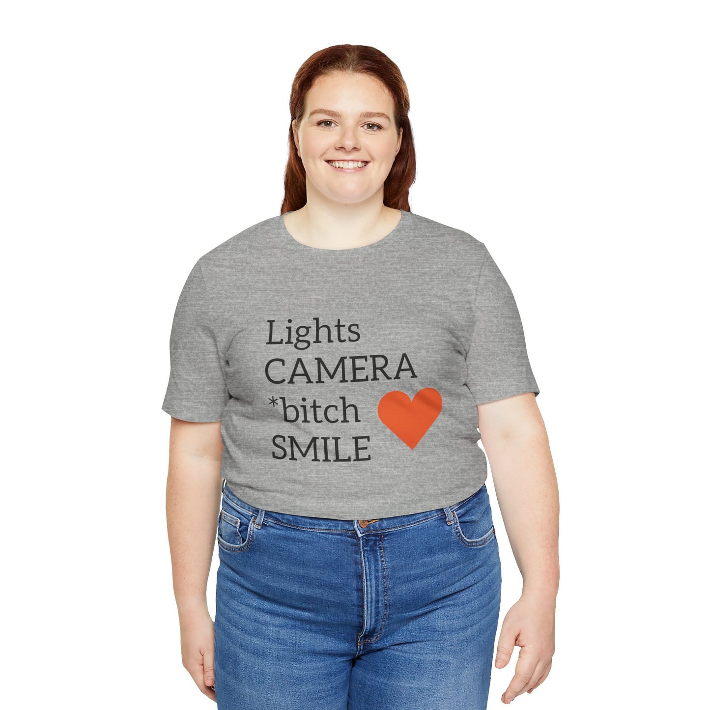 Lights Camera Bitch Smile All Sizes All Colors Unisex Jersey Short Sleeve Tee