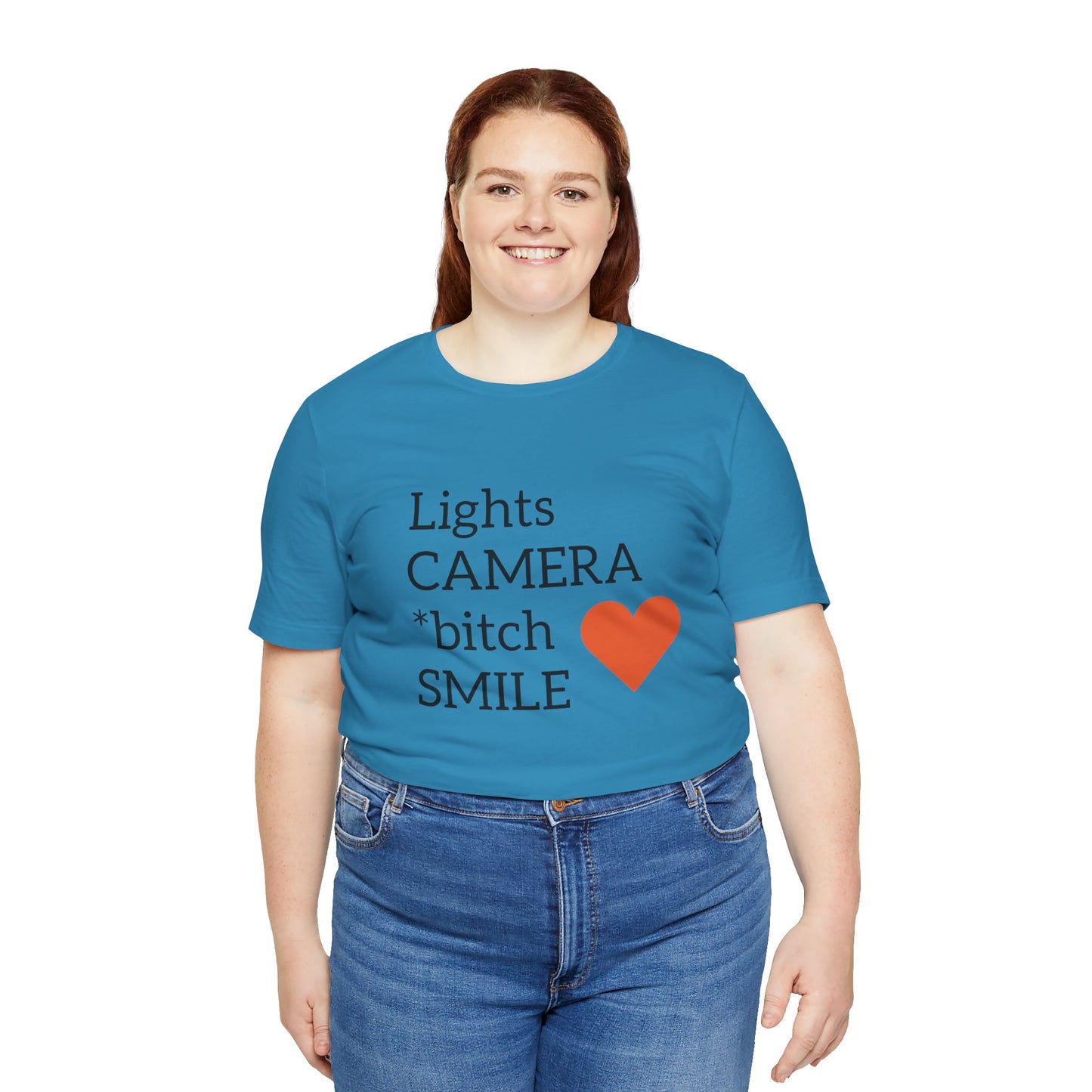 Lights Camera Bitch Smile All Sizes All Colors Unisex Jersey Short Sleeve Tee