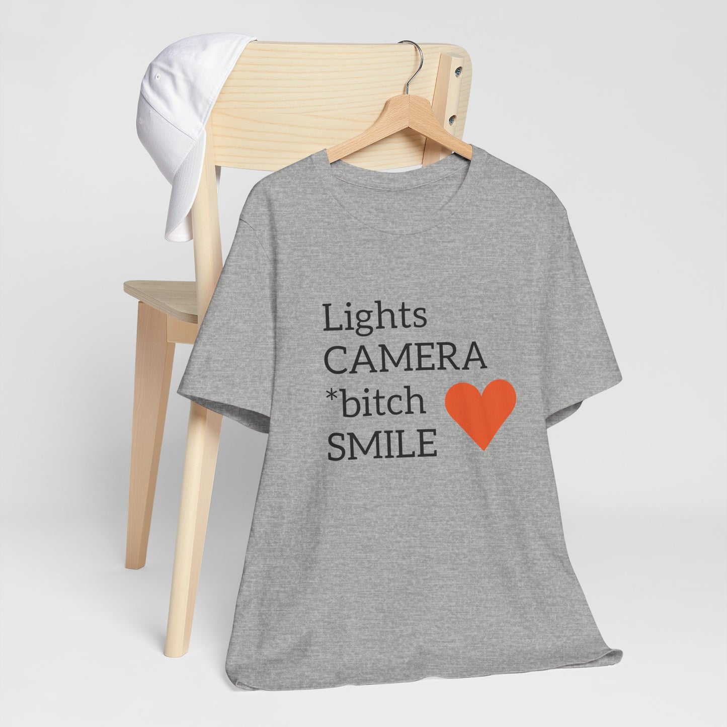 Lights Camera Bitch Smile All Sizes All Colors Unisex Jersey Short Sleeve Tee